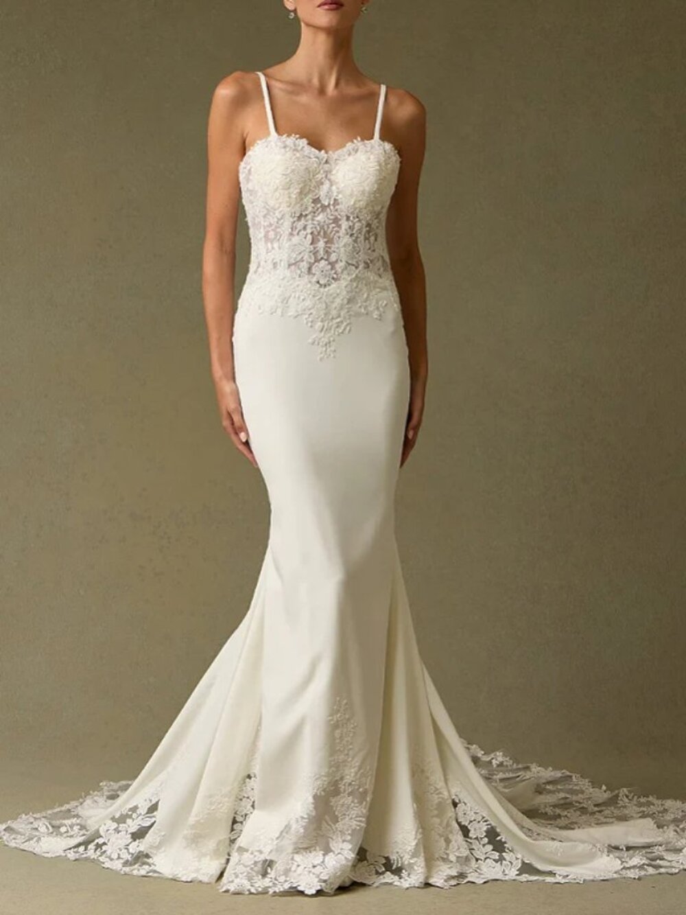 NEW LONG WEDDING DRESS, FITTED OFF WHITE BEADED BRIDAL GOWN, CHURCH,DESTINATION,